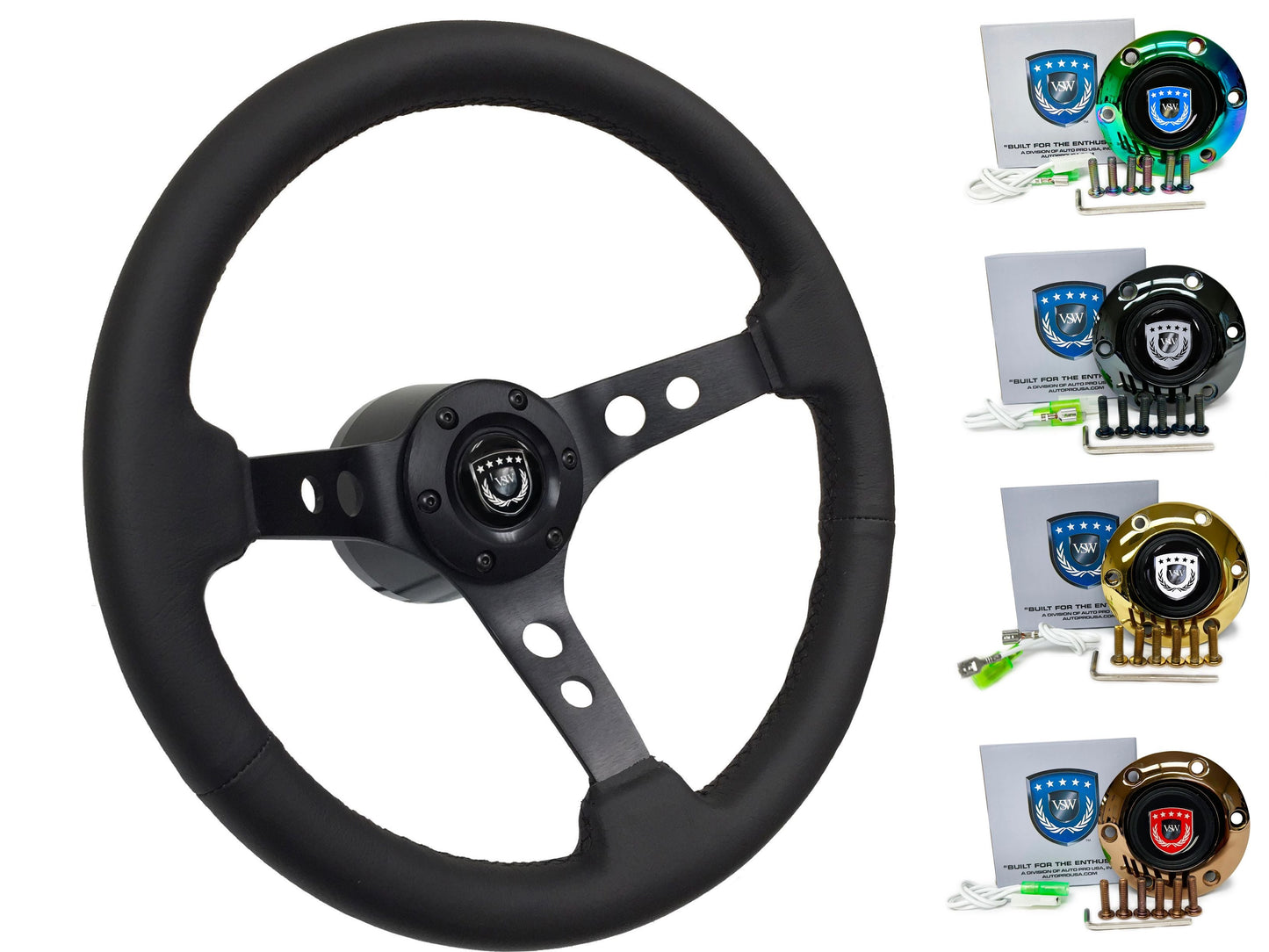 1988-97 Nissan Pickup Truck Steering Wheel Kit | Black Leather | ST3094BLK