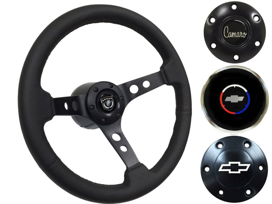 1967-68 Camaro Steering Wheel Kit | Black Leather | ST3094BLK