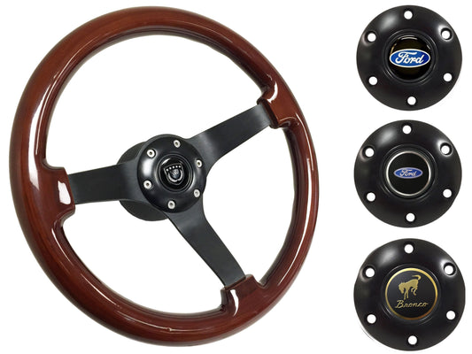 1966-72 Ford Bronco Steering Wheel Kit | Mahogany Wood |  ST3127