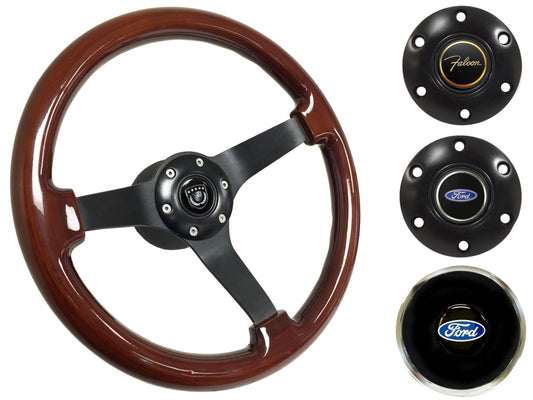 1963-64 Ford Falcon Steering Wheel Kit | Mahogany Wood |  ST3127