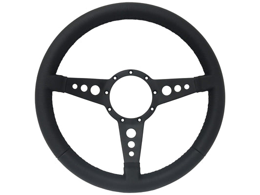 VSW S9 Premium Leather Steering Wheel | Black Leather, 3 Holes | ST3156