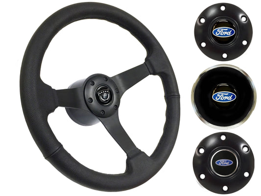 1968-78 Ford Fairlane Steering Wheel Kit | Black Leather | ST3160BLK