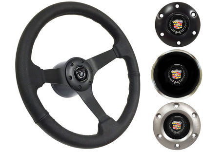 1969-89 Cadillac Telescopic Steering Wheel Kit | Black Leather | ST3160BLK