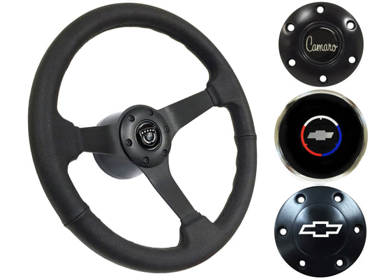 1967-68 Camaro Steering Wheel Kit | Black Leather | ST3160BLK