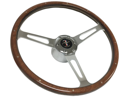 1965-67 Ford Mustang Steering Wheel Kit | Deluxe Walnut Wood