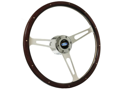 1966-72 Ford Bronco Steering Wheel Kit | Deluxe Espresso Wood | ST3553A