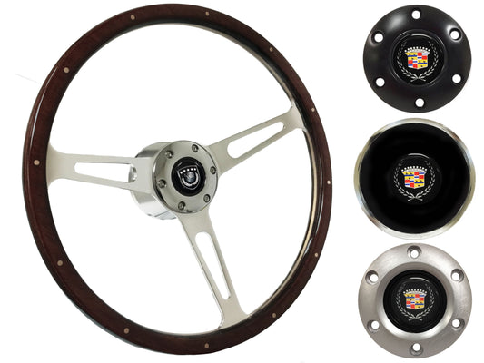 1969-89 Cadillac Telescopic Steering Wheel Kit | Deluxe Espresso Wood | ST3553A