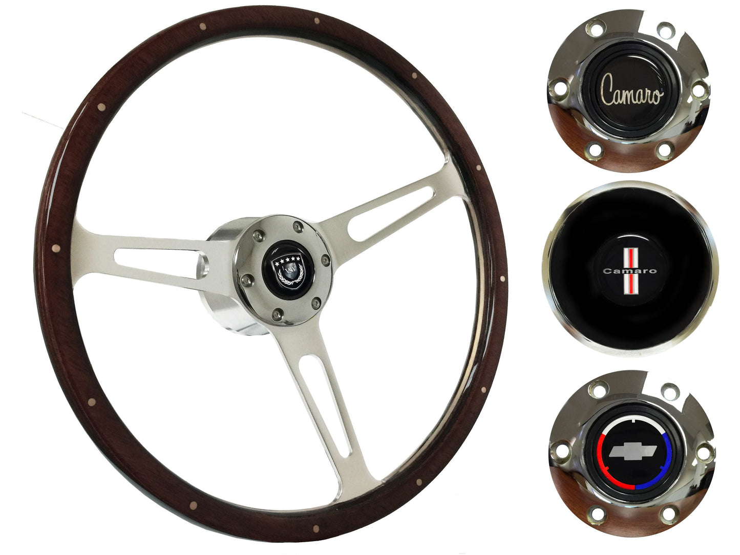 1967-68 Camaro Steering Wheel Kit | Deluxe Espresso Wood | ST3553A