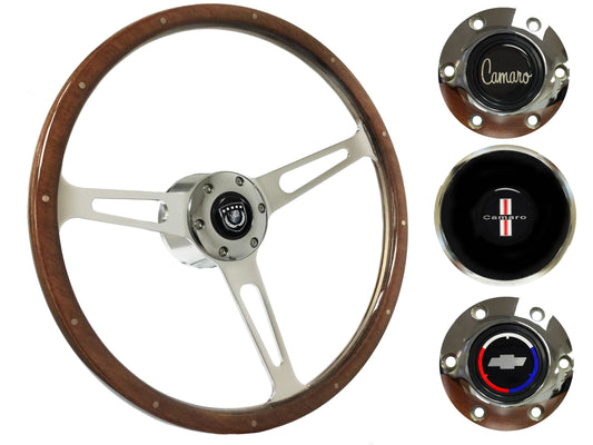 1967-68 Camaro Steering Wheel Kit | Deluxe Walnut Wood | ST3553