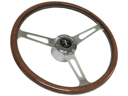 1966-72 Ford Bronco Steering Wheel Kit | Deluxe Walnut Wood | ST3554
