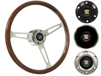 1969-89 Cadillac Telescopic Steering Wheel Kit | Deluxe Walnut Wood | ST3554