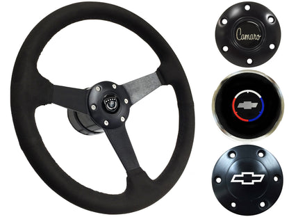 1967-68 Camaro Steering Wheel Kit | Black Ultralux Suede | ST3582BLK