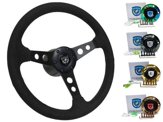 Scion XA XB XD Tc Steering Wheel Kit | Black Ultralux Suede | ST3583BLK