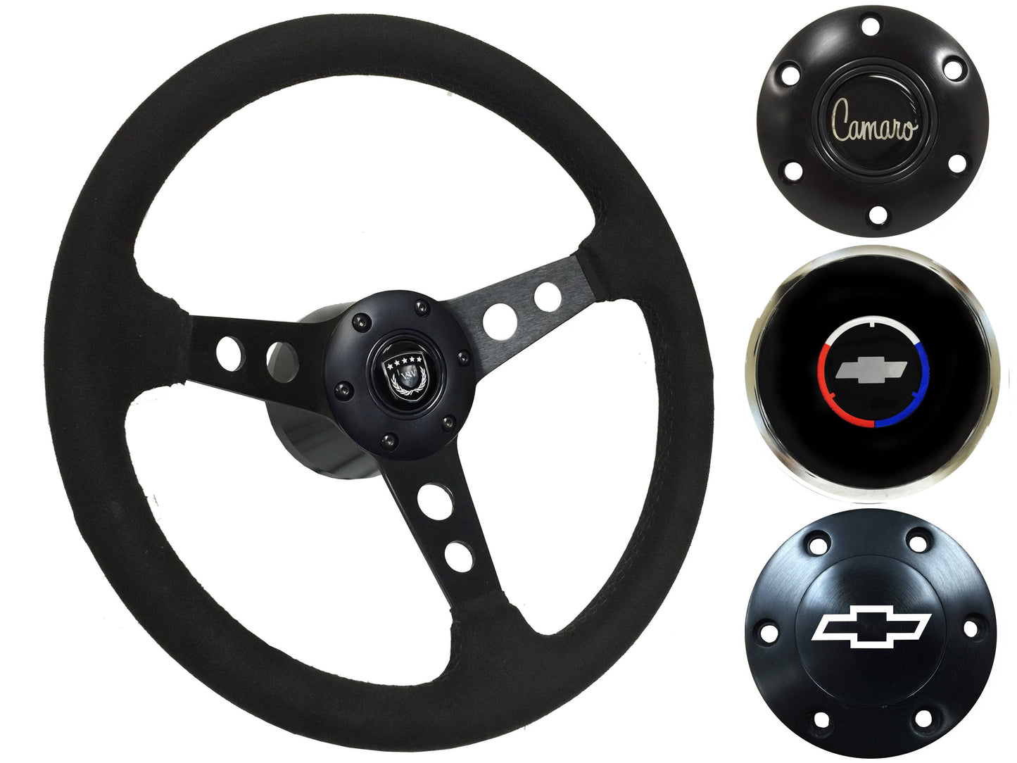 1967-68 Camaro Steering Wheel Kit | Black Ultralux Suede | ST3583BLK