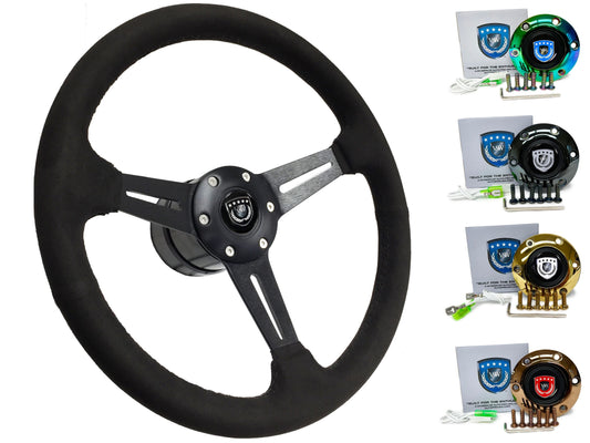 Scion XA XB XD Tc Steering Wheel Kit | Black Ultralux Suede | ST3584BLK