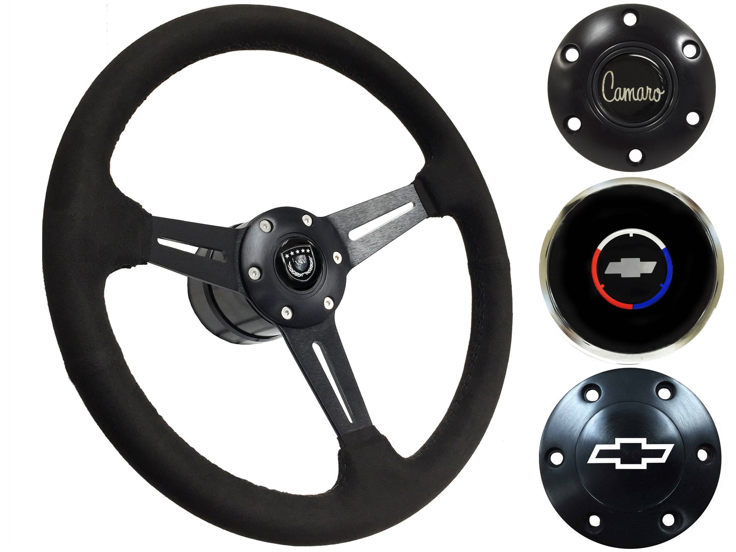 1967-68 Camaro Steering Wheel Kit | Black Ultralux Suede | ST3584BLK