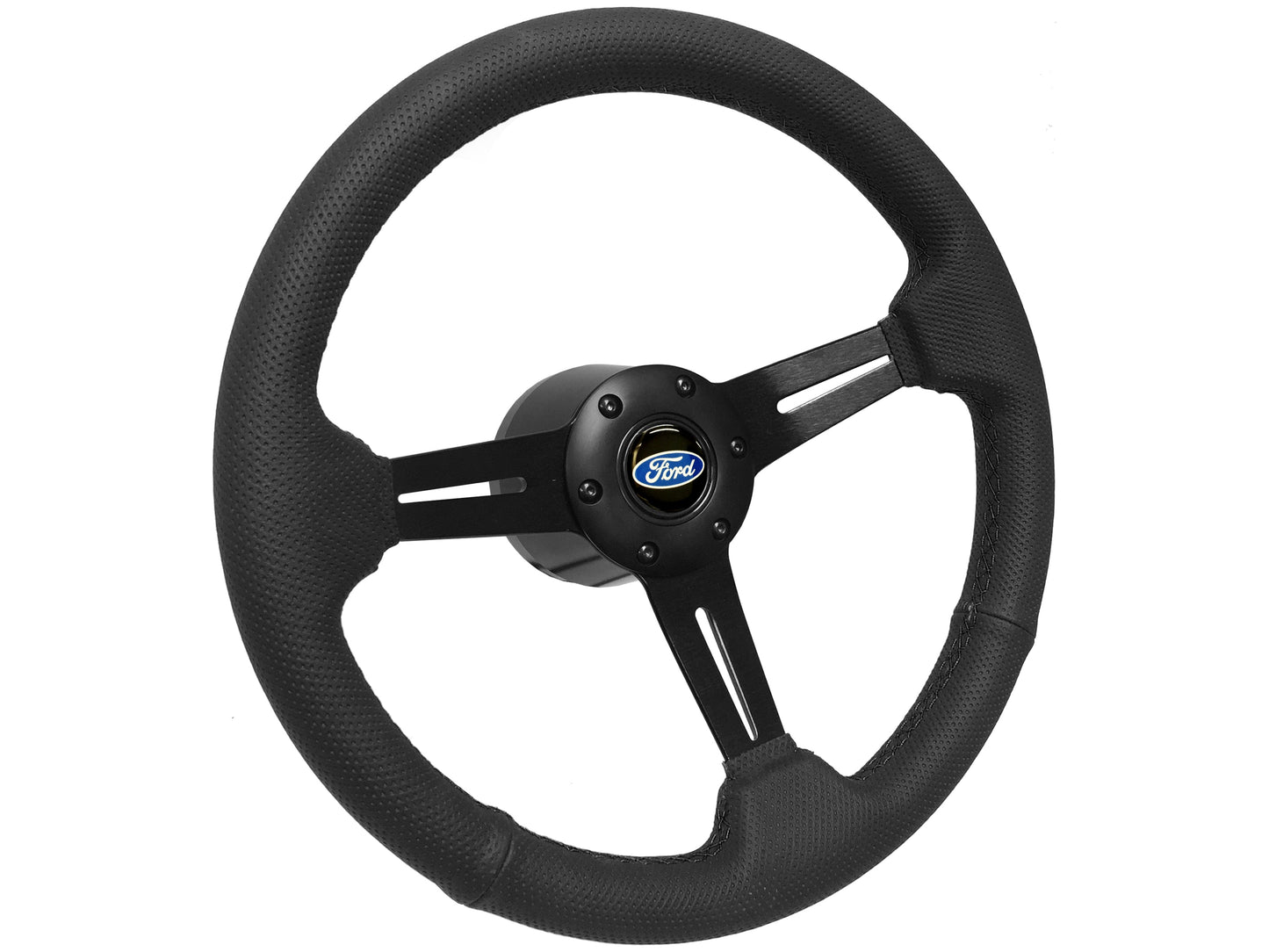 1965-67 Ford Mustang Steering Wheel Kit | Perforated Black Leather