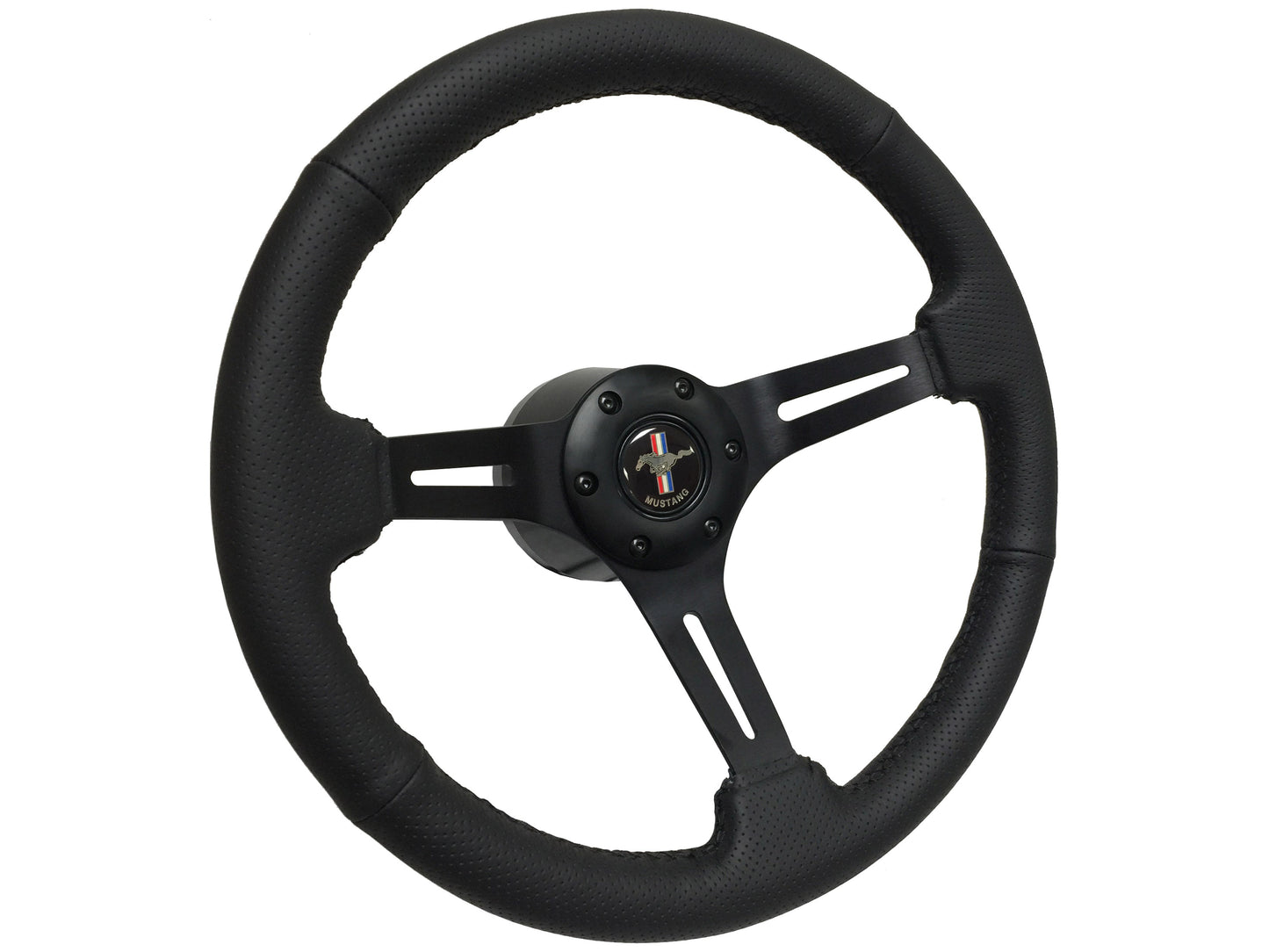1965-67 Ford Mustang Steering Wheel Kit | Perforated Black Leather