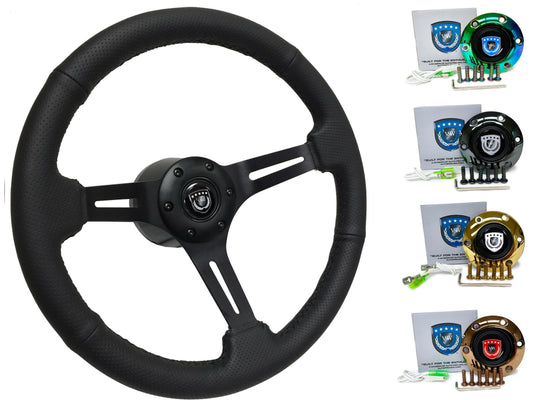 2005+ Toyota Tacoma Steering Wheel Kit | Perforated Black Leather | ST3586BLK