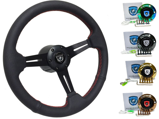1997+ Volkswagen Jetta Steering Wheel Kit | Perforated Black Leather | ST3586RED