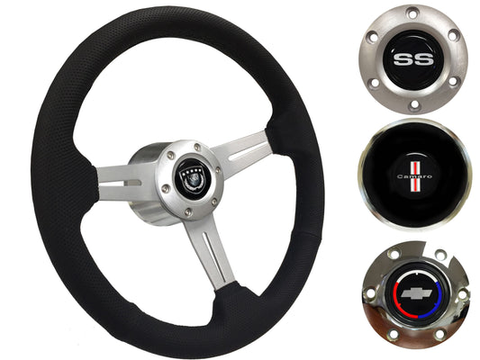 1967-68 Camaro Steering Wheel Kit | Perforated Leather | ST3587BLK-BLK