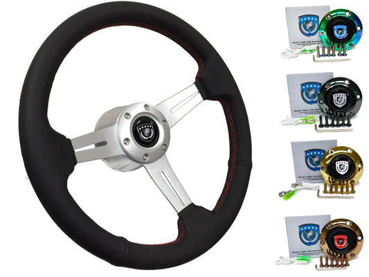 Lamborghini Gallardo Steering Wheel Kit | Perforated Leather | ST3587BLK-RED
