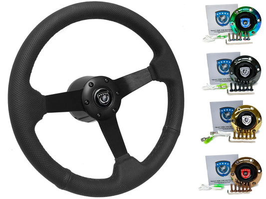 Hyundai Genesis Steering Wheel Kit | Perforated Black Leather | ST3602BLK