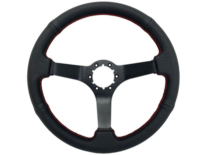 1978-91 Ford Bronco Steering Wheel Kit | Perforated Black Leather | ST3602RED