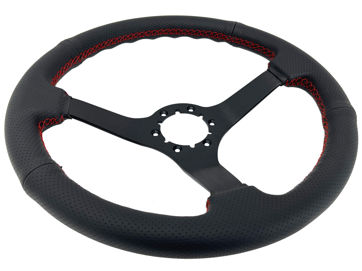 1969-89 Cadillac Steering Wheel Kit | Perforated Black Leather | ST3602RED