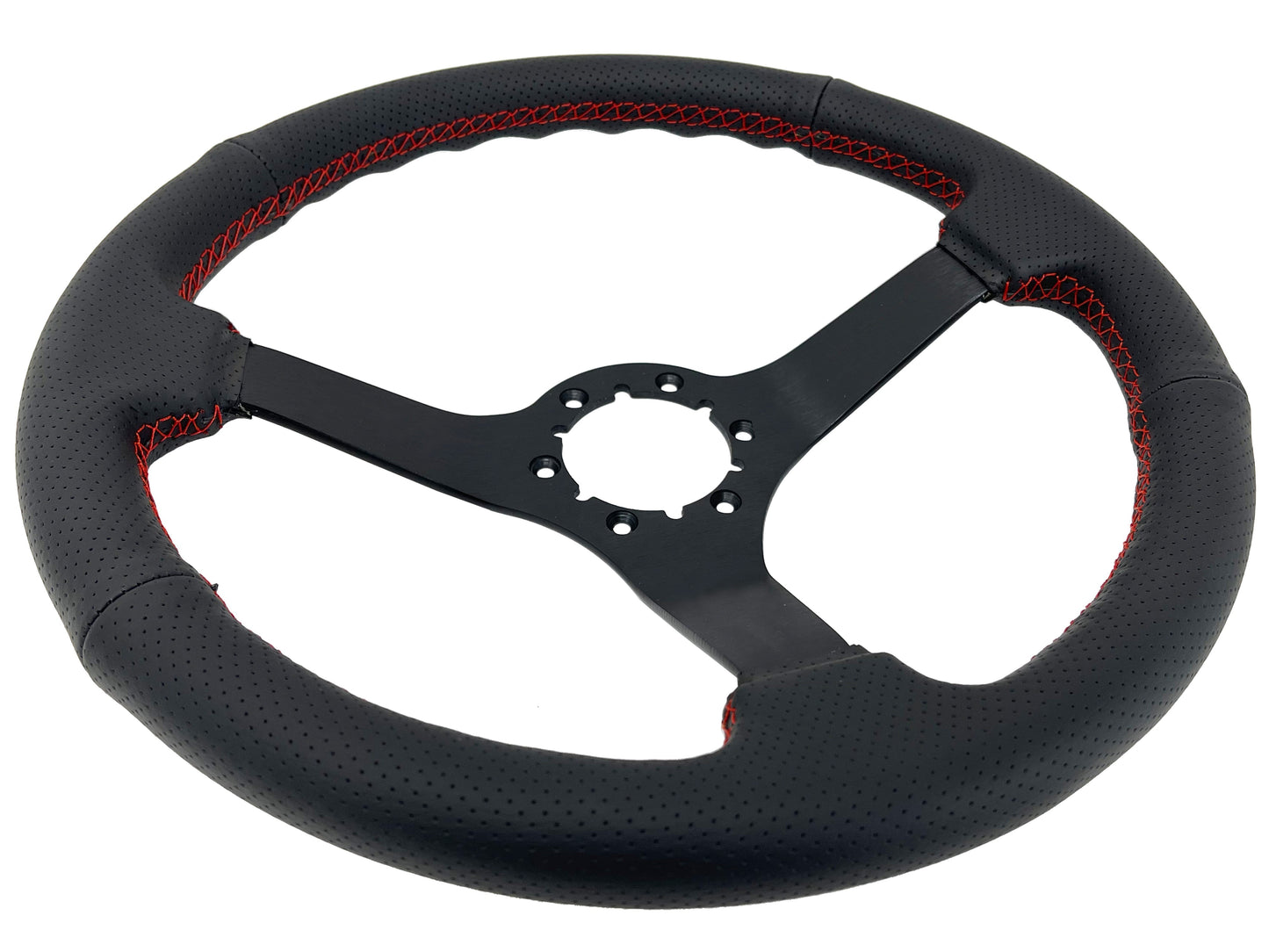 2004-13 BMW 3-Series Steering Wheel Kit | Perforated Black Leather | ST3602RED