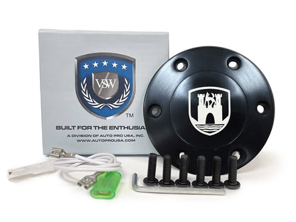 VSW S6 | Castle Emblem | Black Etched Horn Button | STB1041BLK