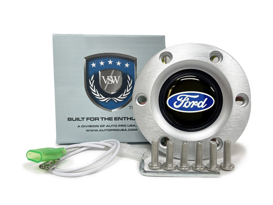 VSW S6 | Ford Blue Oval Emblem | Brushed Horn Button | STE1001BRU