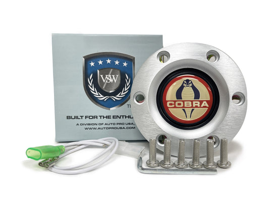 VSW S6 | Ford Cobra Emblem | Brushed Horn Button | STE1005BRU