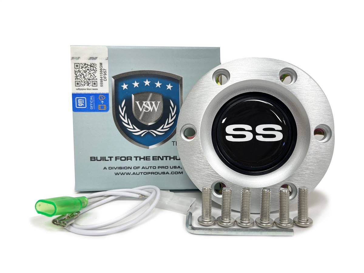 VSW S6 | Silver Chevy SS Emblem | Brushed Horn Button | STE1007BRU