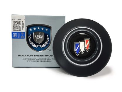 VSW Retro Series | Buick Tri-Shield Black Horn Cap | STE1010-19B