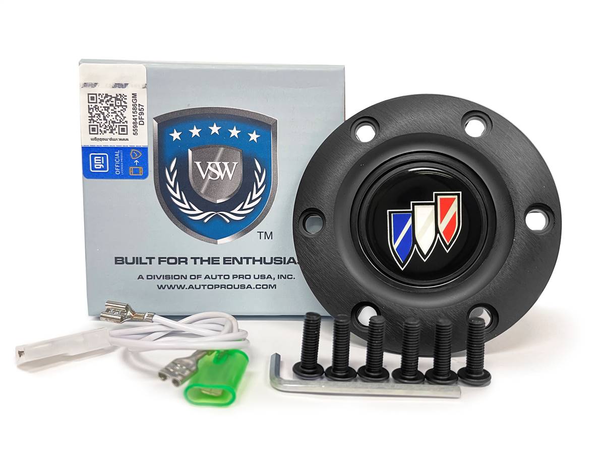 VSW S6 | Buick Tri-Shield Emblem | Black Horn Button | STE1010BLK
