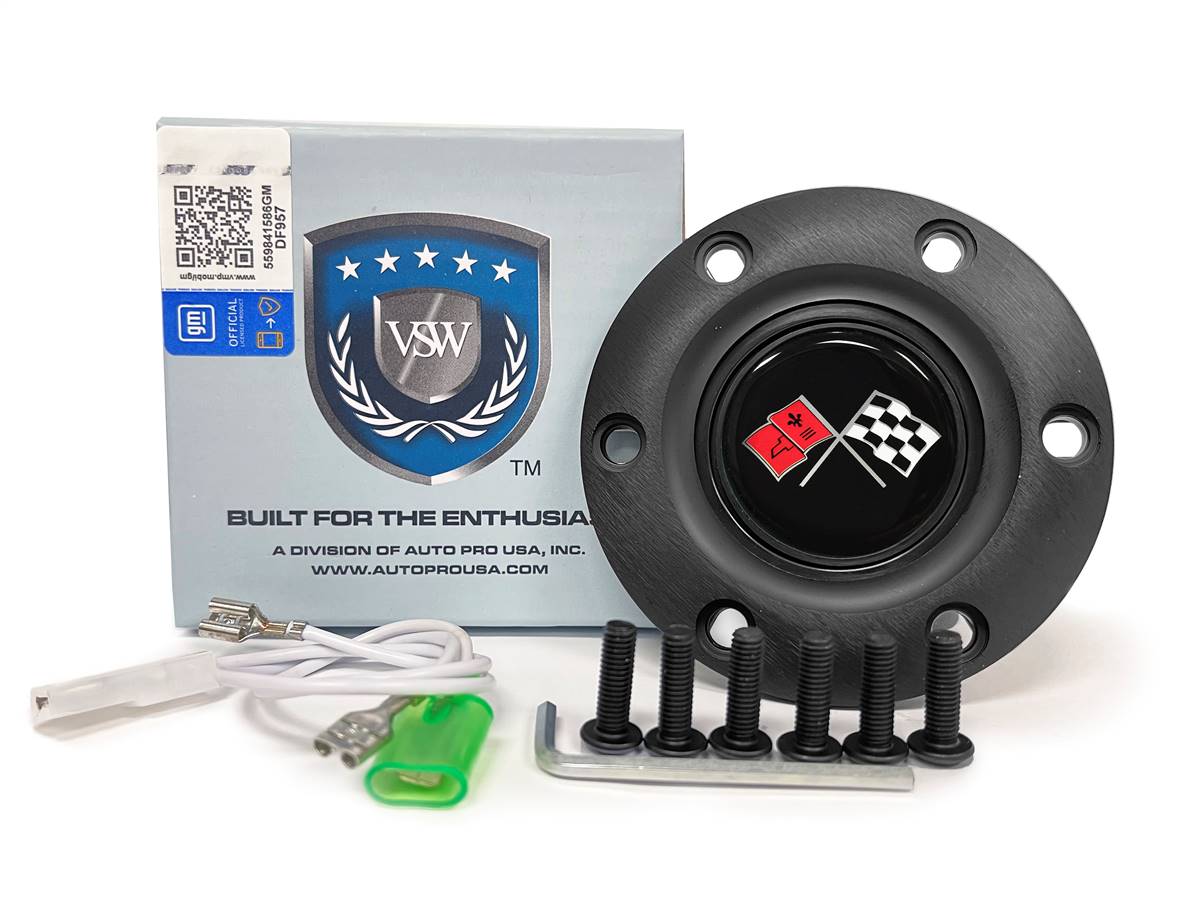 VSW S6 | Cross Flags Emblem | Black Horn Button | STE1013BLK