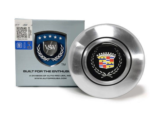 VSW Retro Series | Cadillac Crest and Wreath | Silver Horn Cap | STE1016-19S