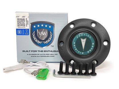 STE1020BLK Black horn button, Pontiac Motor Division emblem
