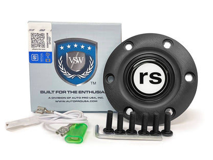 VSW S6 | White Chevy RS Emblem | Black Horn Button | STE1025BLK