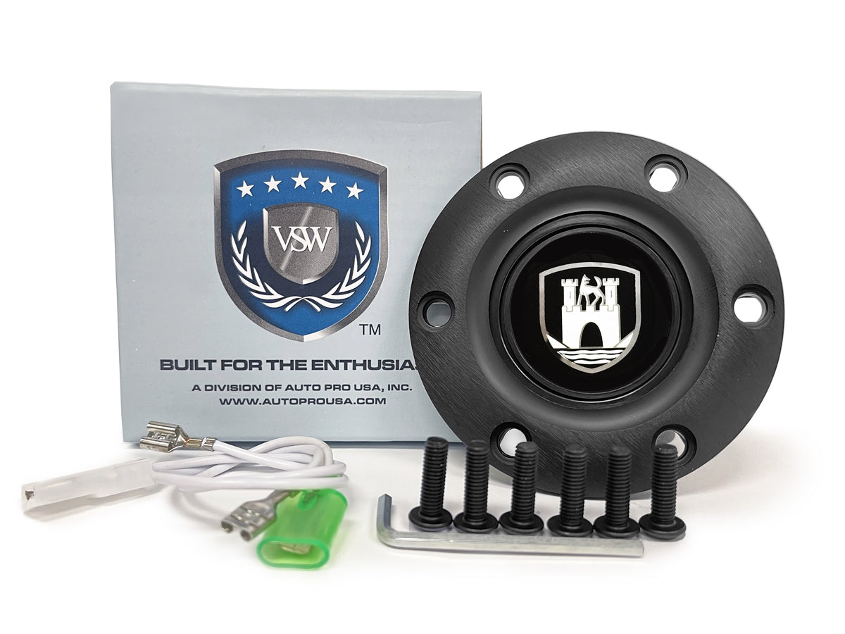 VSW S6 | Castle Emblem | Black Horn Button | STE1041BLK