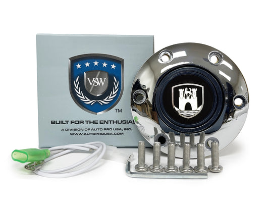 VSW S6 | Castle Emblem | Chrome Horn Button | STE1041CHR