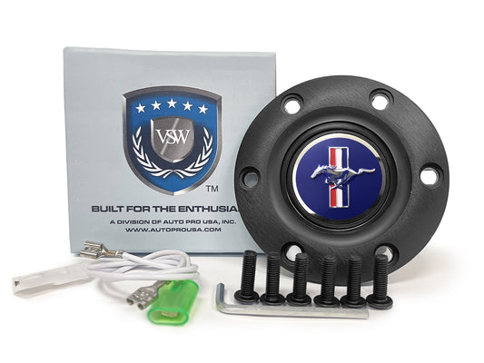 VSW S6 | Ford Mustang Running Pony Emblem | Black Horn Button | STE1053BLK