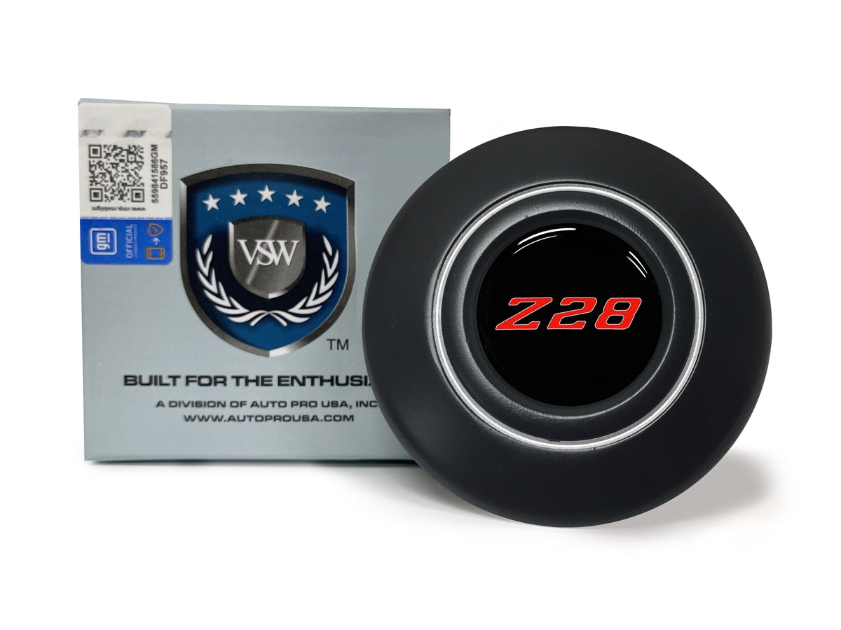 VSW Retro Series | Red Camaro Z28 Emblem | Black Horn Cap | STE1072-19B