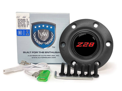 VSW S6 | Red Camaro Z28 Emblem | Black Horn Button | STE1072BLK