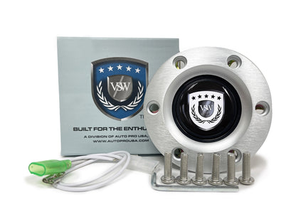 VSW S6 | White VSW Emblem | Brushed Horn Button | STEVSWWTE-BRU