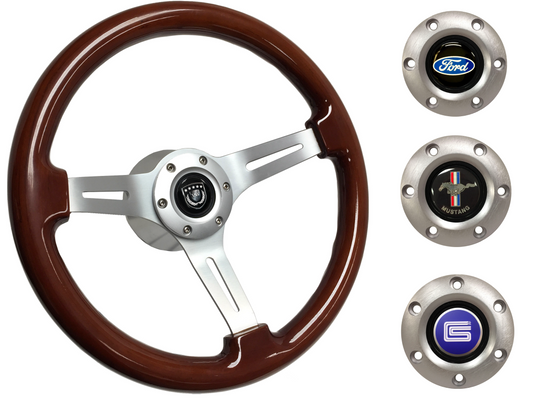 1968-78 Ford Mustang Steering Wheel Kit | Mahogany Wood