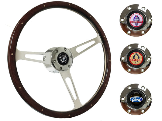 1968-78 Ford Mustang Steering Wheel Kit | Deluxe Espresso Wood