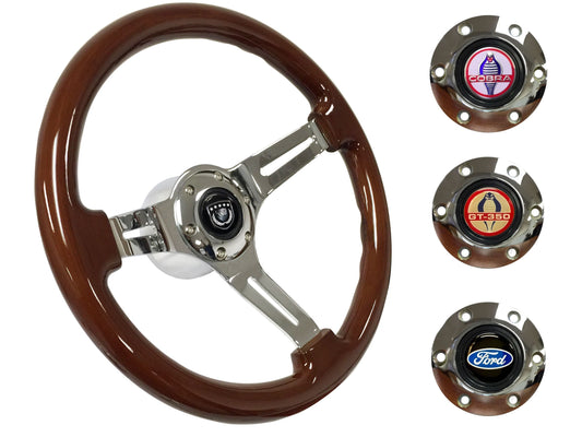 1968-78 Ford Mustang Steering Wheel Kit | Mahogany Wood